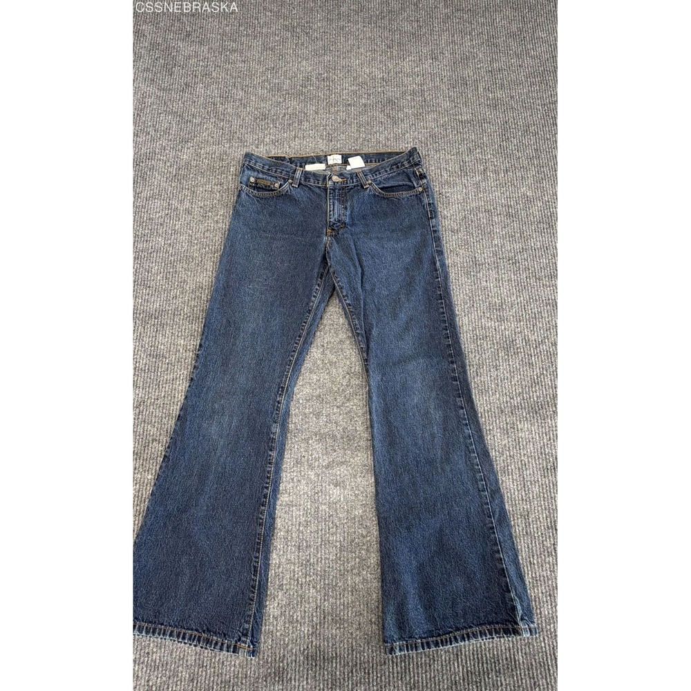 Vintage Y2K Calvin Klein Women's Rinse Wash Flare Jeans 100% Cotton Sz 11 x 31 - Picture 1 of 12